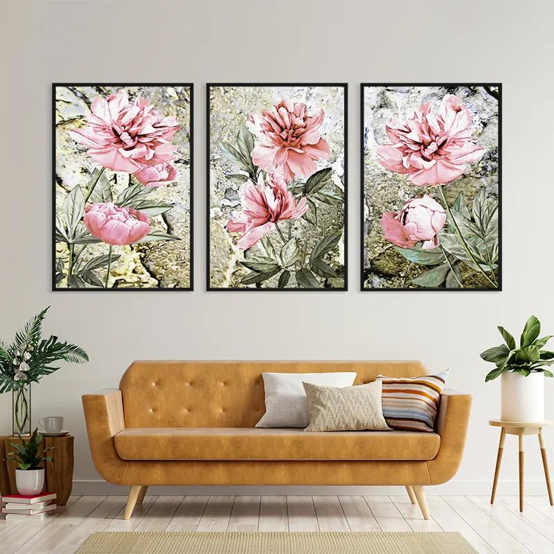 Tablou Multicanvas Bujori Roz mockup 4