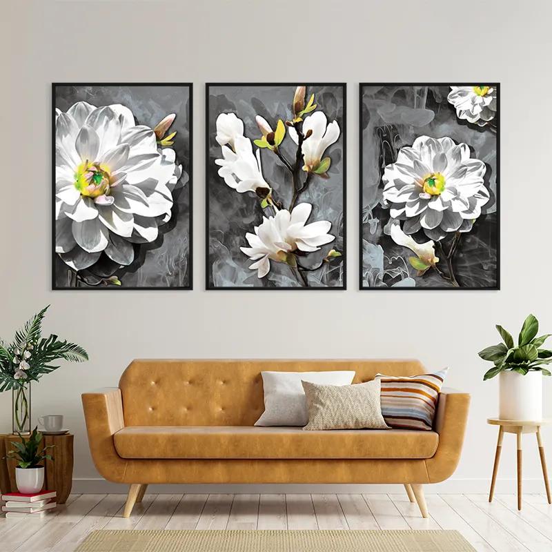 Tablou Multicanvas Smoke White Flower mockup 4