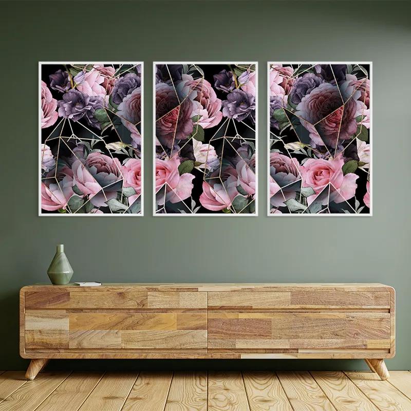 Tablou Multicanvas Glass Flower mockup 2