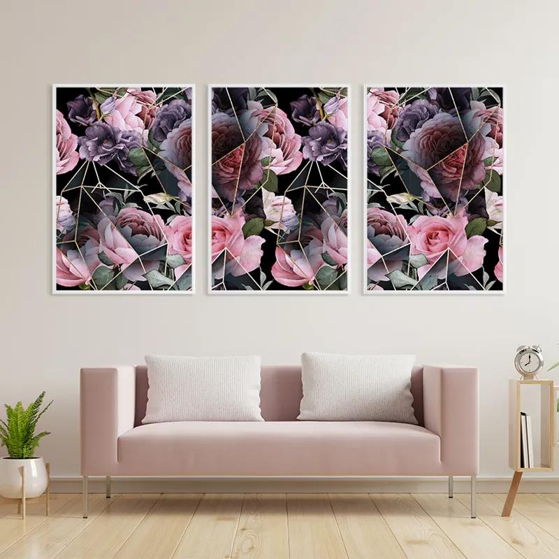 Tablou Multicanvas Glass Flower mockup 3