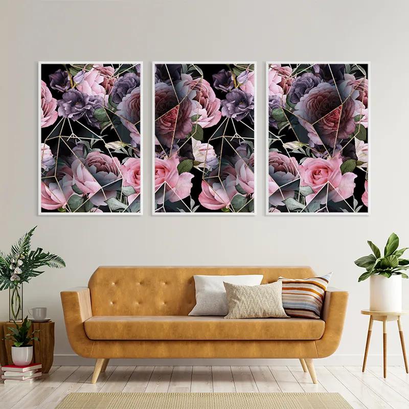 Tablou Multicanvas Glass Flower mockup 4