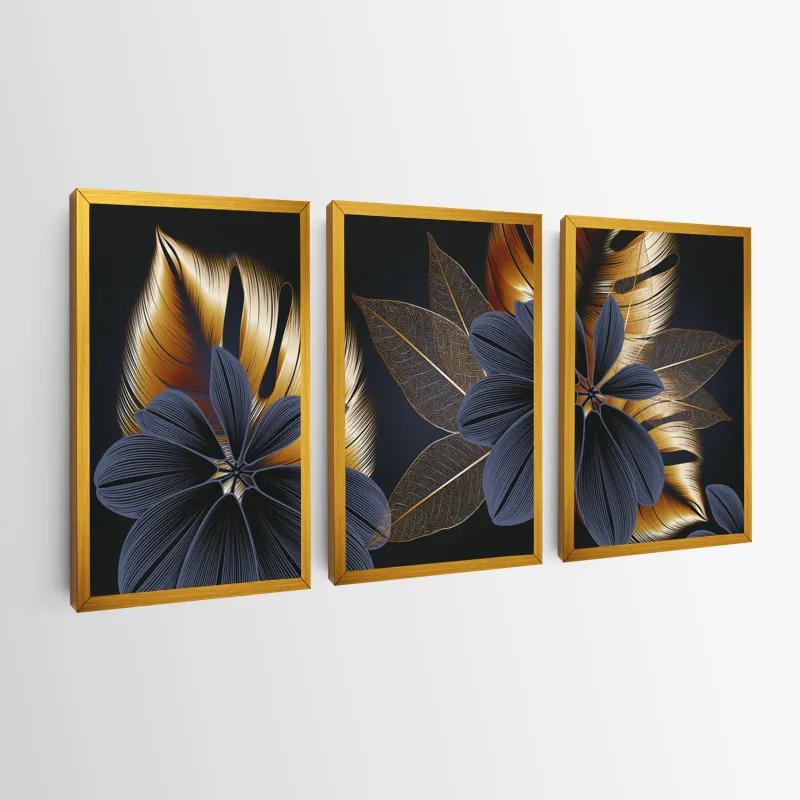 Tablou Multicanvas Blacknd Gold Flower mockup 0