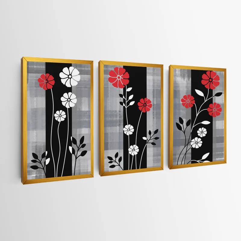 Tablou Multicanvas Whitend Red Flowers mockup 0