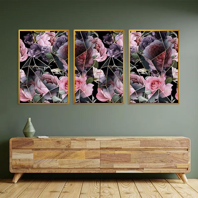 Tablou Multicanvas Glass Flower mockup 2