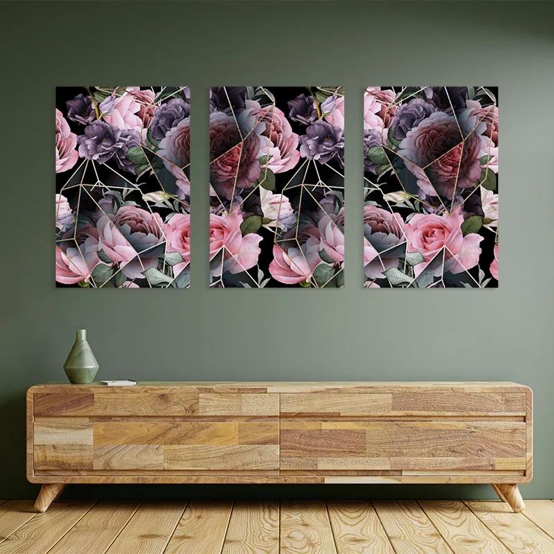 Tablou Multicanvas Glass Flower mockup 2