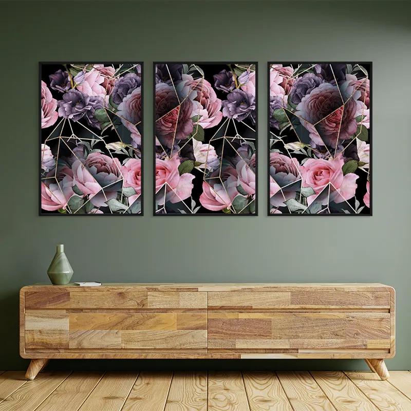 Tablou Multicanvas Glass Flower mockup 2