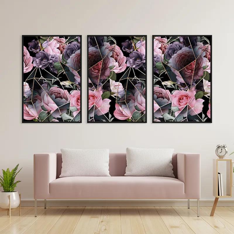 Tablou Multicanvas Glass Flower mockup 3