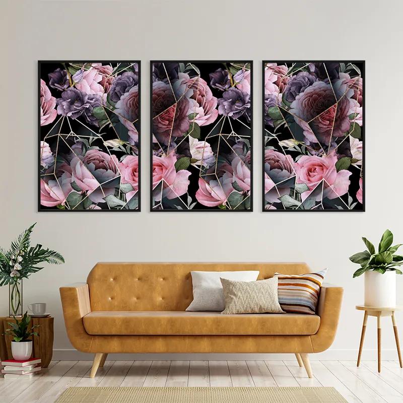 Tablou Multicanvas Glass Flower mockup 4