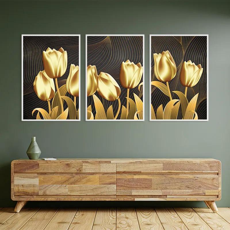 Tablou Multicanvas Golden Tulip mockup 2