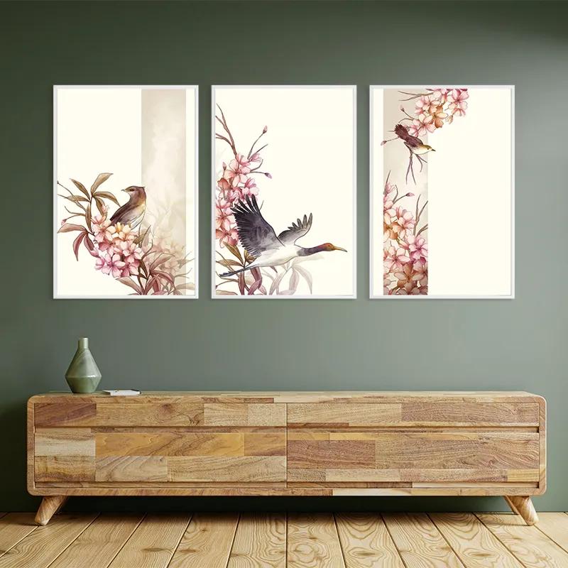 Tablou Multicanvas Asiatic Pink Flower mockup 2