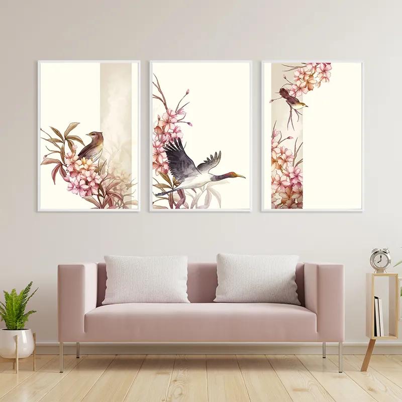 Tablou Multicanvas Asiatic Pink Flower mockup 3