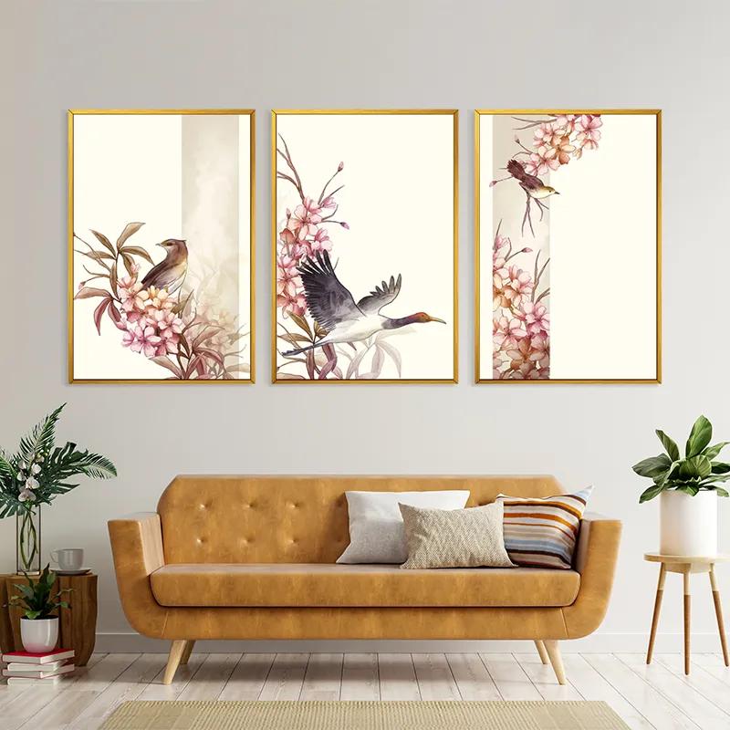 Tablou Multicanvas Asiatic Pink Flower mockup 4