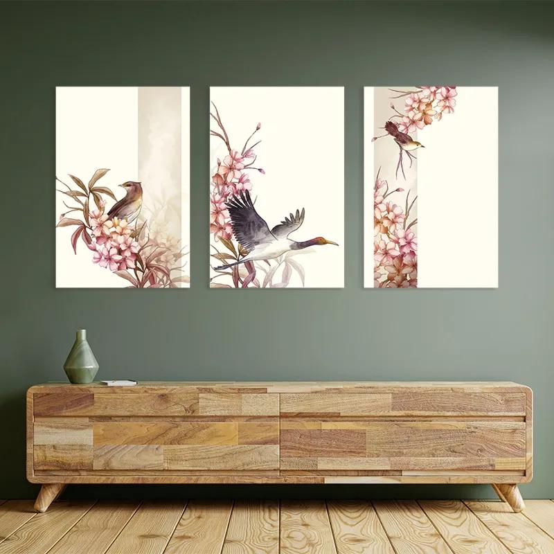 Tablou Multicanvas Asiatic Pink Flower mockup 2