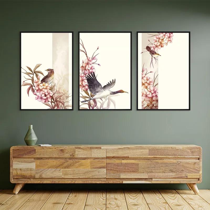 Tablou Multicanvas Asiatic Pink Flower mockup 2