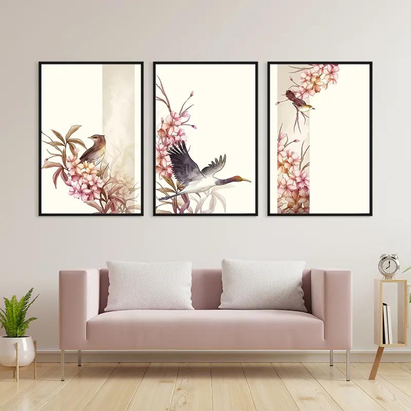 Tablou Multicanvas Asiatic Pink Flower mockup 3