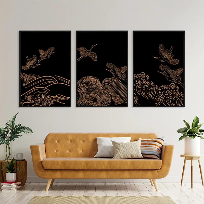 Tablou Multicanvas Goldird Set mockup 4