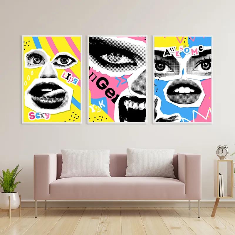 Tablou Multicanvas Face Eye Set mockup 3