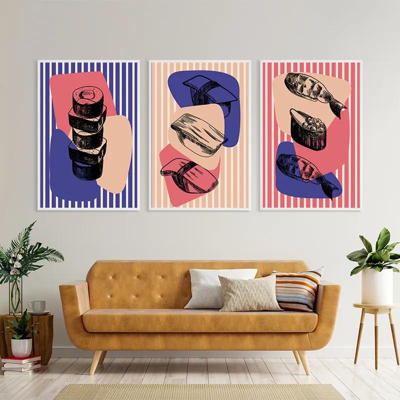 Tablou Multicanvas Sushi Set mockup 4