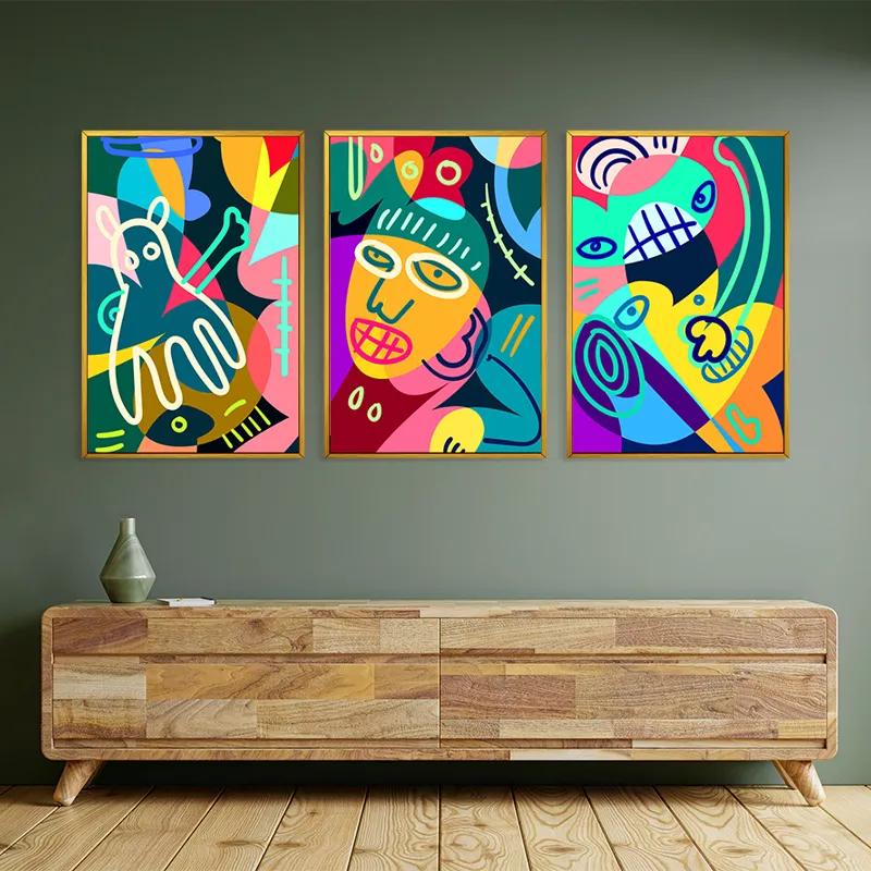 Tablou Multicanvas Colorful Face Set mockup 2