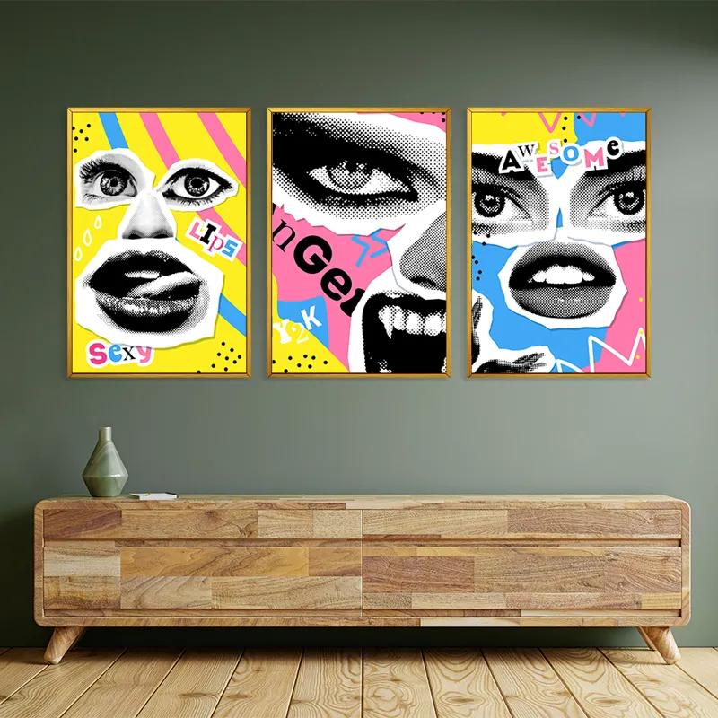 Tablou Multicanvas Face Eye Set mockup 2