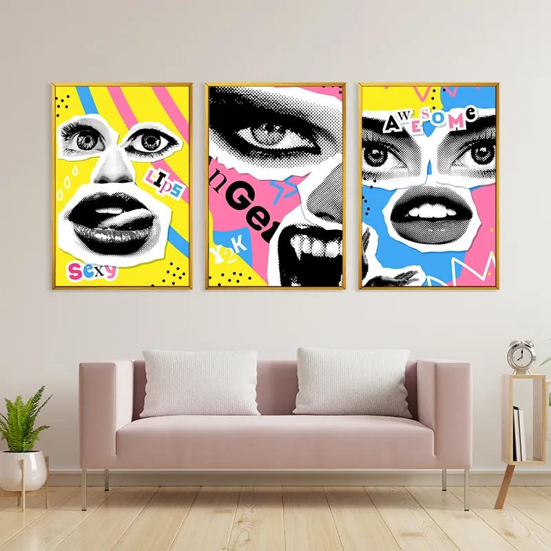 Tablou Multicanvas Face Eye Set mockup 3