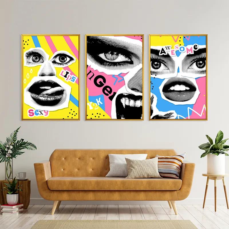 Tablou Multicanvas Face Eye Set mockup 4