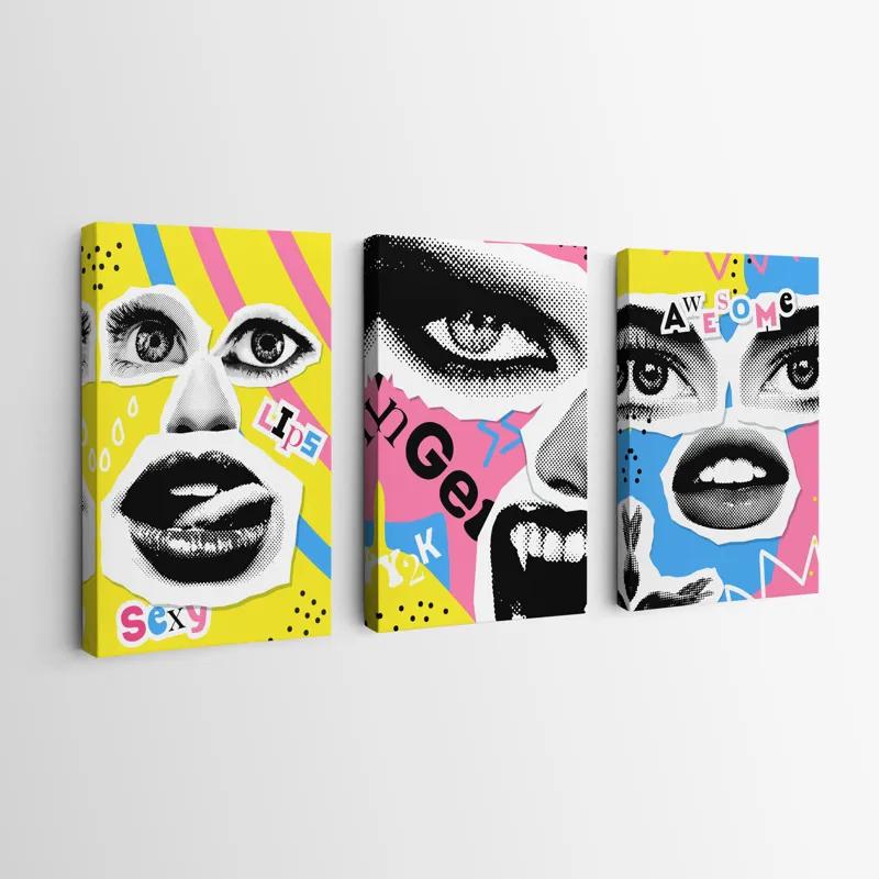 Tablou Multicanvas Face Eye Set mockup 0