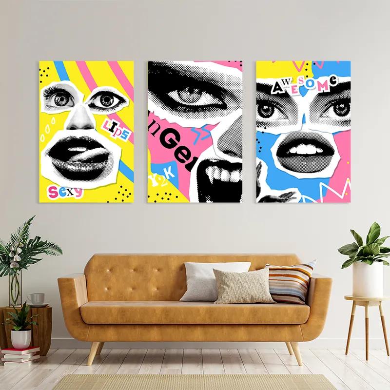 Tablou Multicanvas Face Eye Set mockup 4