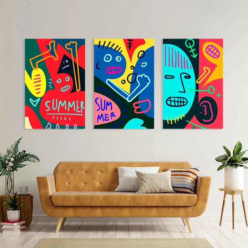 Tablou Multicanvas Summer Collage mockup 4