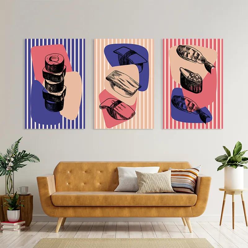 Tablou Multicanvas Sushi Set mockup 4