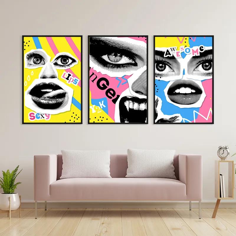 Tablou Multicanvas Face Eye Set mockup 3