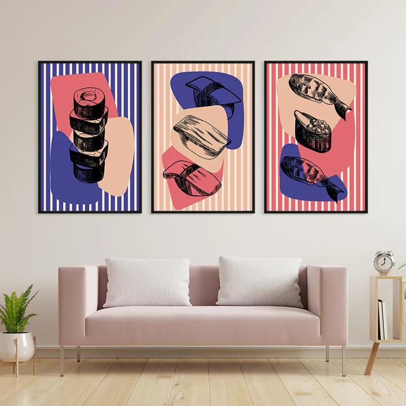 Tablou Multicanvas Sushi Set mockup 3