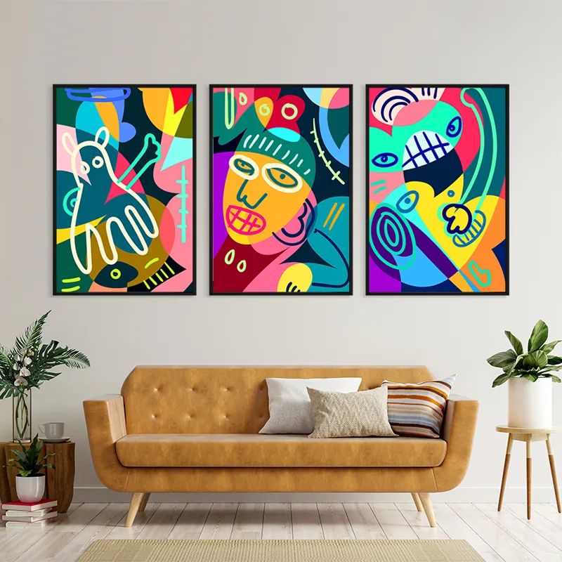 Colorful Face Set mockup 4