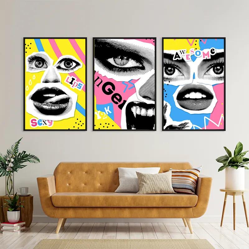 Tablou Multicanvas Face Eye Set mockup 4