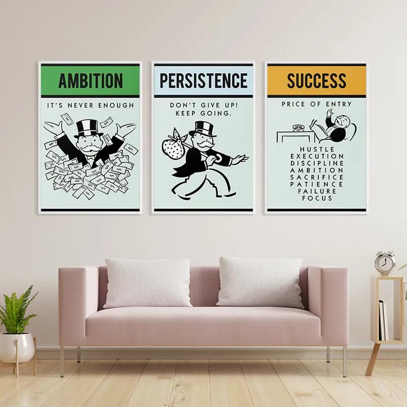 Tablou Multicanvas Monopoly Succes Set mockup 3