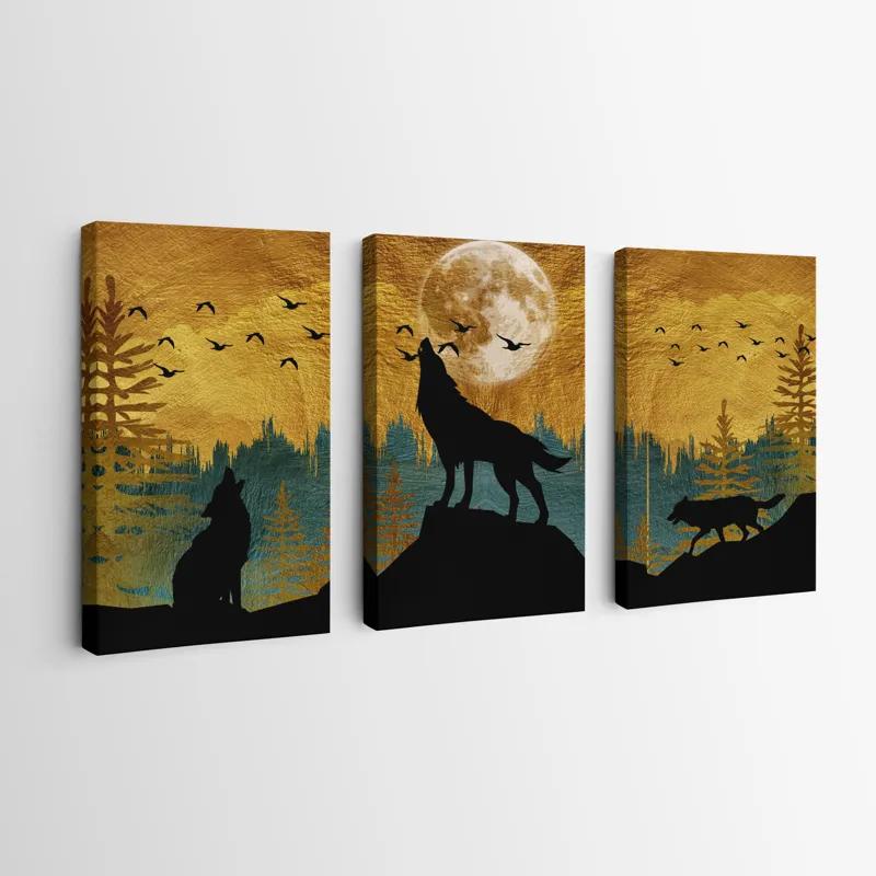 Tablou Multicanvas Three Wolfs mockup 0