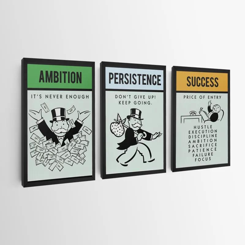 Tablou Multicanvas Monopoly Succes Set mockup 0