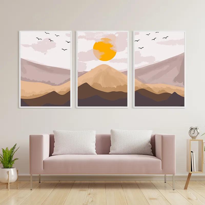 Tablou Multicanvas Mountain Sunrise Set mockup 3