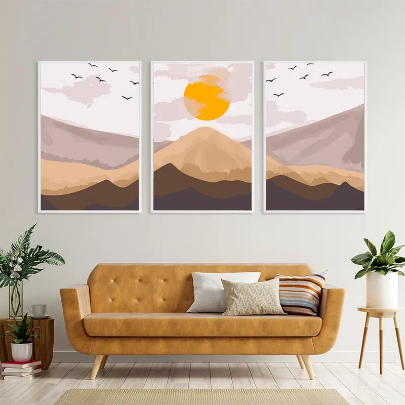Tablou Multicanvas Mountain Sunrise Set mockup 4