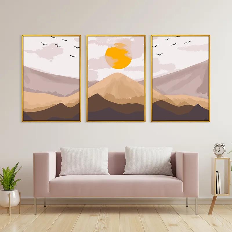 Tablou Multicanvas Mountain Sunrise Set mockup 3