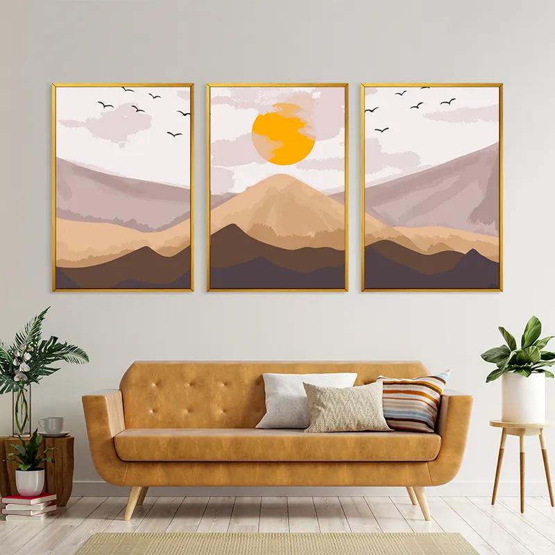 Tablou Multicanvas Mountain Sunrise Set mockup 4