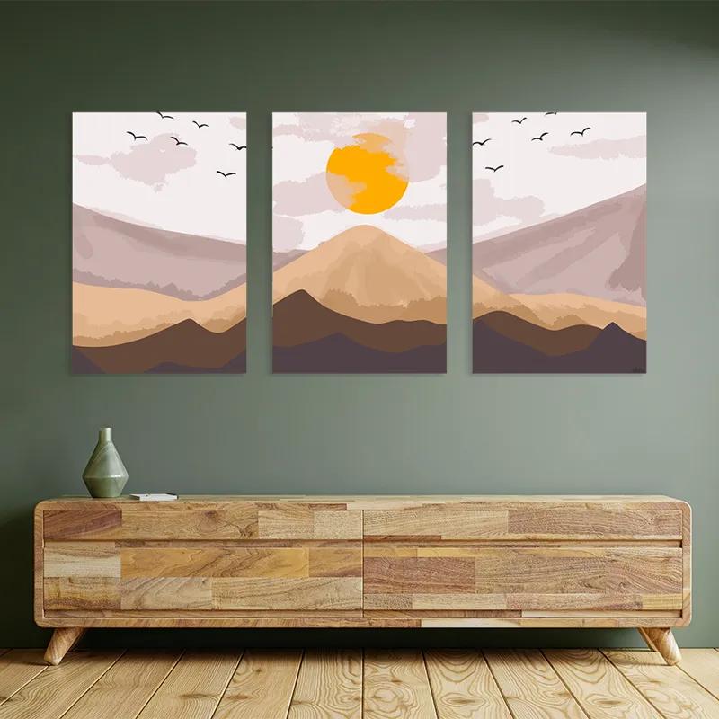 Tablou Multicanvas Mountain Sunrise Set mockup 2