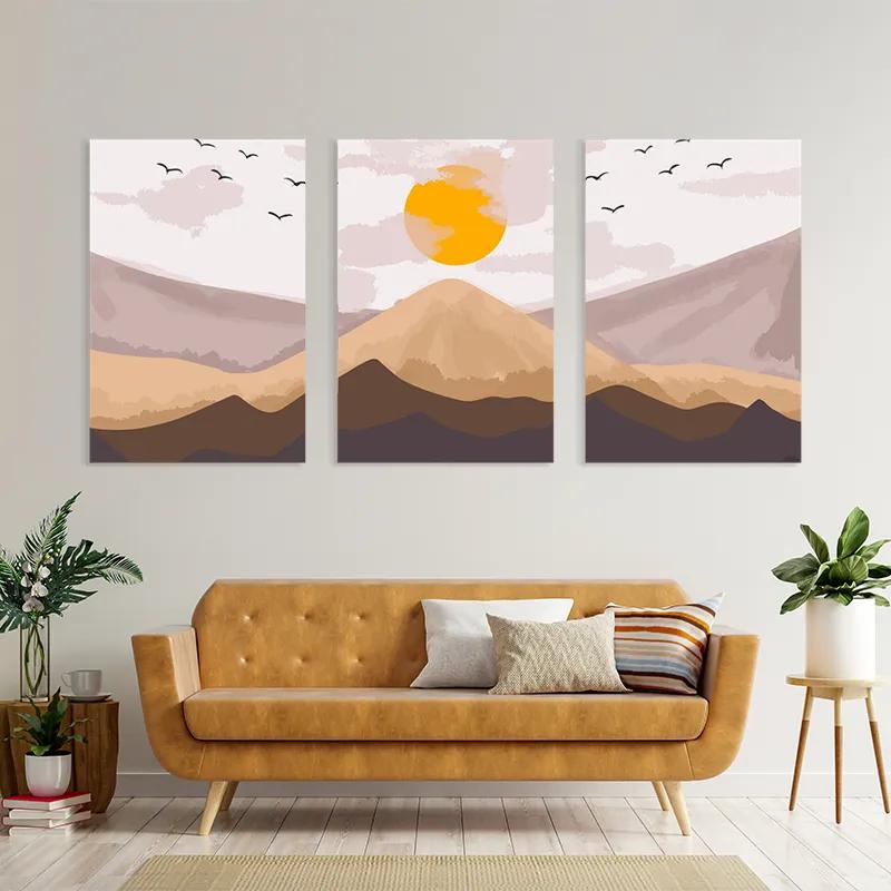 Tablou Multicanvas Mountain Sunrise Set mockup 4