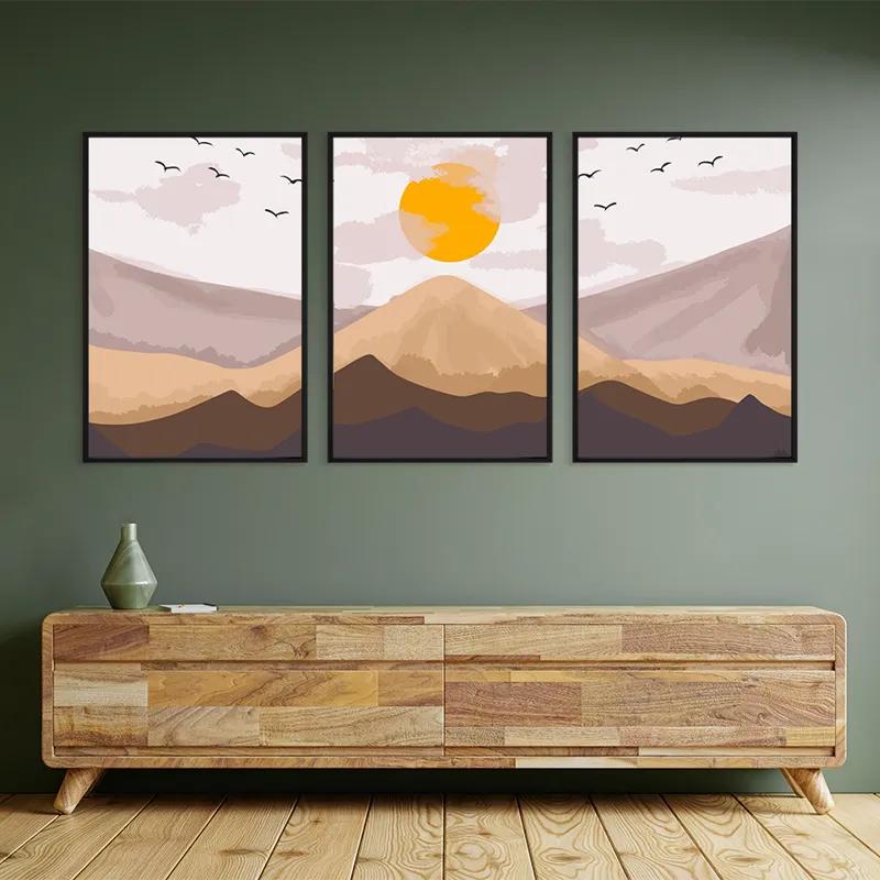 Tablou Multicanvas Mountain Sunrise Set mockup 2