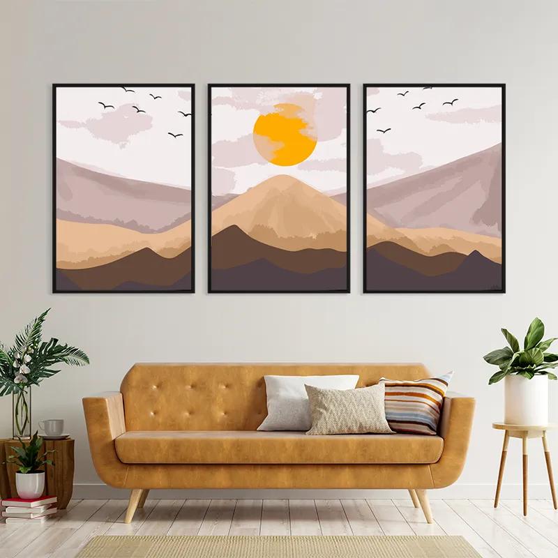 Tablou Multicanvas Mountain Sunrise Set mockup 4