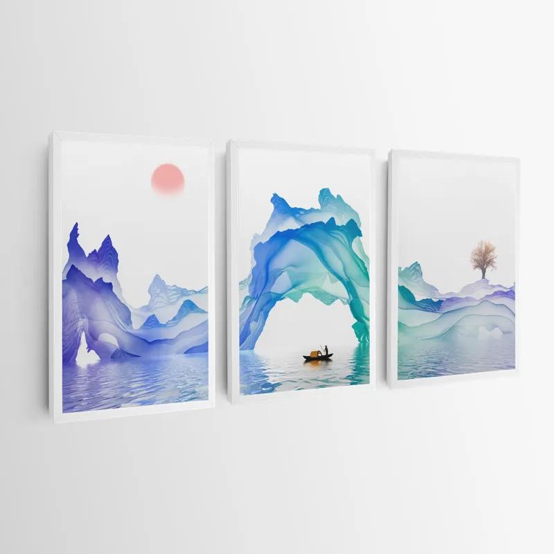 Tablou Multicanvas Abstract Purple Lake mockup 0