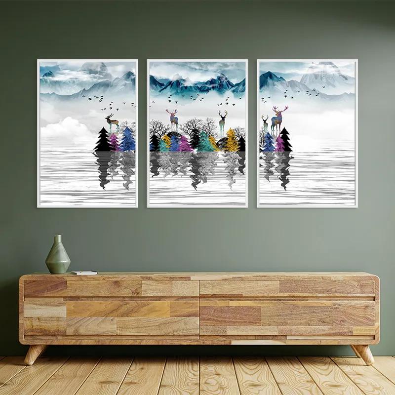 Tablou Multicanvas Mountain Lake mockup 2