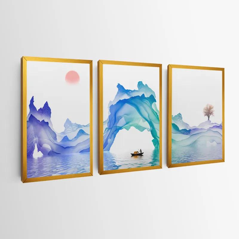 Tablou Multicanvas Abstract Purple Lake mockup 0