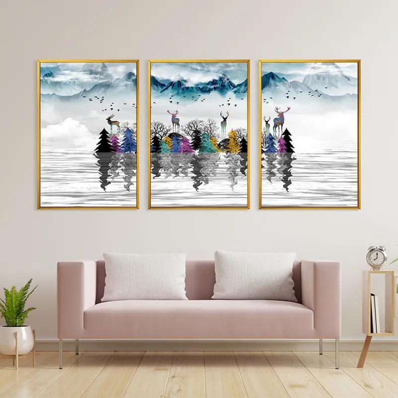 Tablou Multicanvas Mountain Lake mockup 3