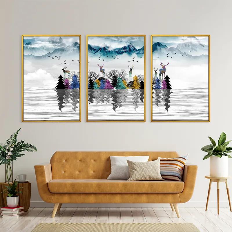 Tablou Multicanvas Mountain Lake mockup 4